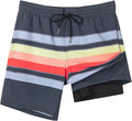 Men's Swim Trunks with Compression Liner Swim Shorts 7" Swimming Trunks Stretch 7 Inch Swim Suits Quick Dry