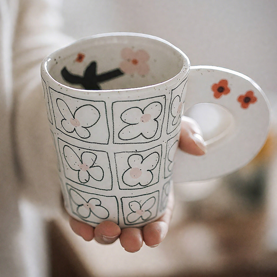 Nordic Ceramic Mug, Modern Coffee Cup, Milk Mug, Tea Cup, Breakfast Mug, High-Aesthetic Hot & Cold Drink Cup for Home and Office
